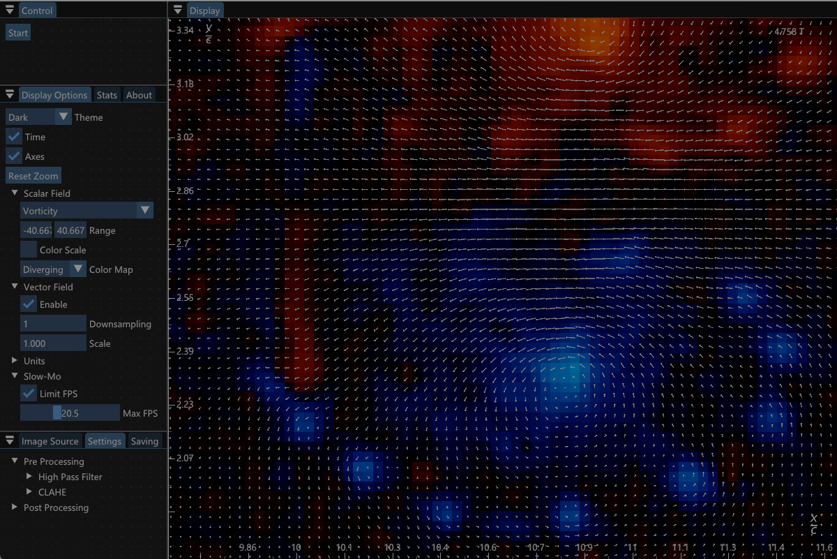 RapidPIV software interface